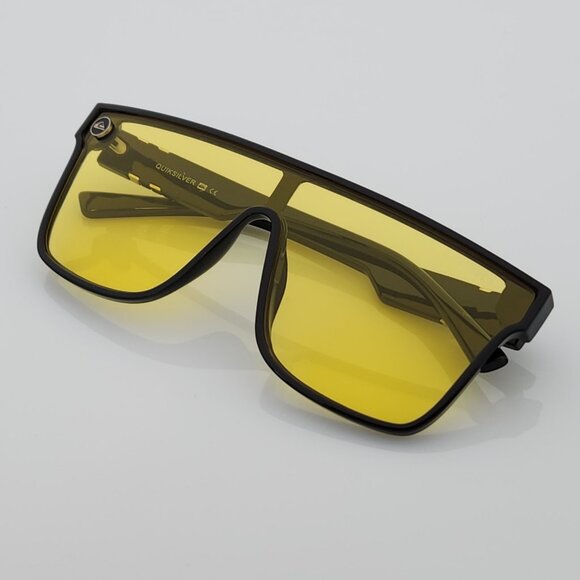 Quiksilver Shield Sunglasses Black Frame Yellow Tint Night Driving Shield Q5 - Picture 5 of 12